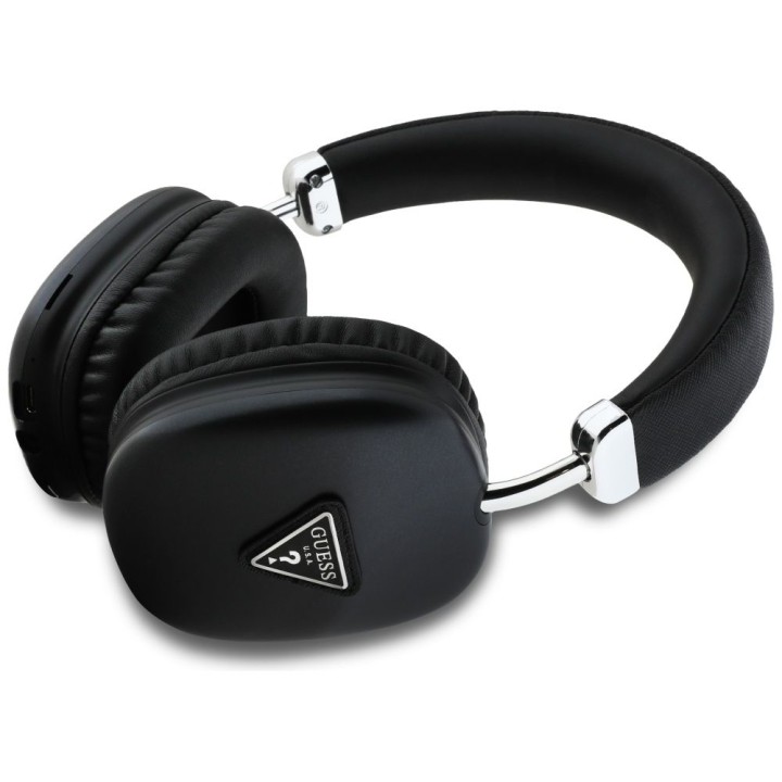 Słuchawki bezprzewodowe nauszne Guess Metallic Triangle Logo czarne