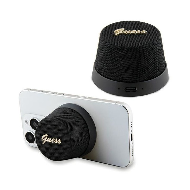 Бездротова колонка Guess Magnetic Script Metal GUWSC3ALSMK чорна