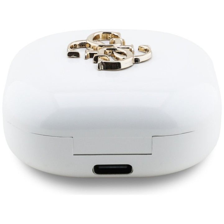 Wireless in-ear headphones Guess TWS 4G Metal Logo white