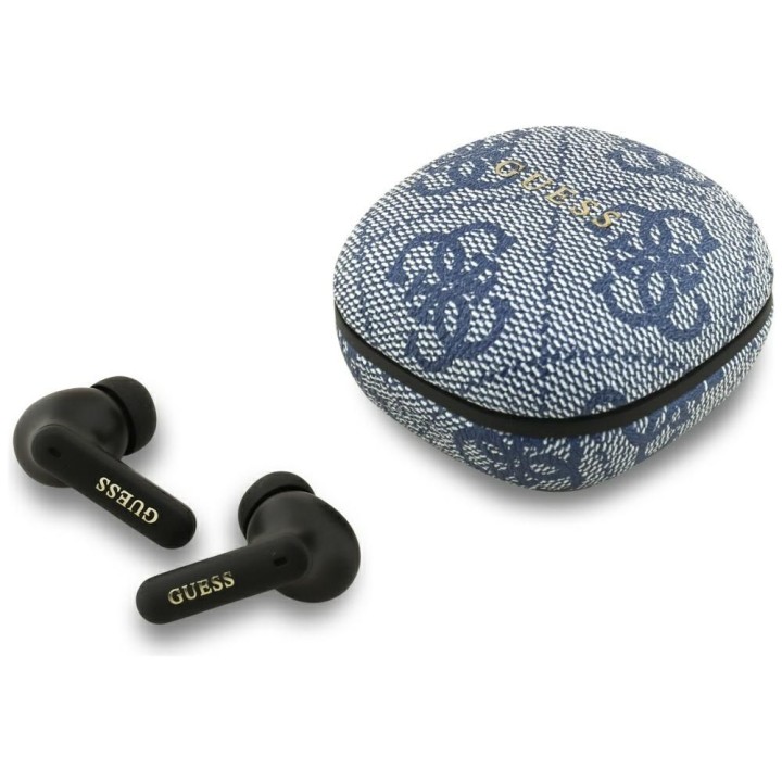 Wireless in-ear headphones Guess TWS ENC 4G Classic Metal Logo blue