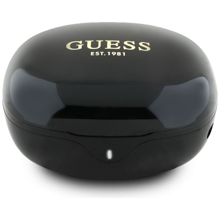 Бездротові навушники-вкладиші Guess TWS Flat Classic Logo Electroplated чорні