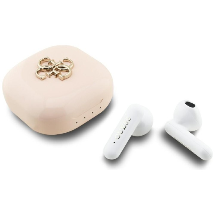 Wireless in-ear headphones Guess TWS 4G Metal Logo pink