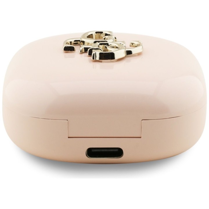 Wireless in-ear headphones Guess TWS 4G Metal Logo pink