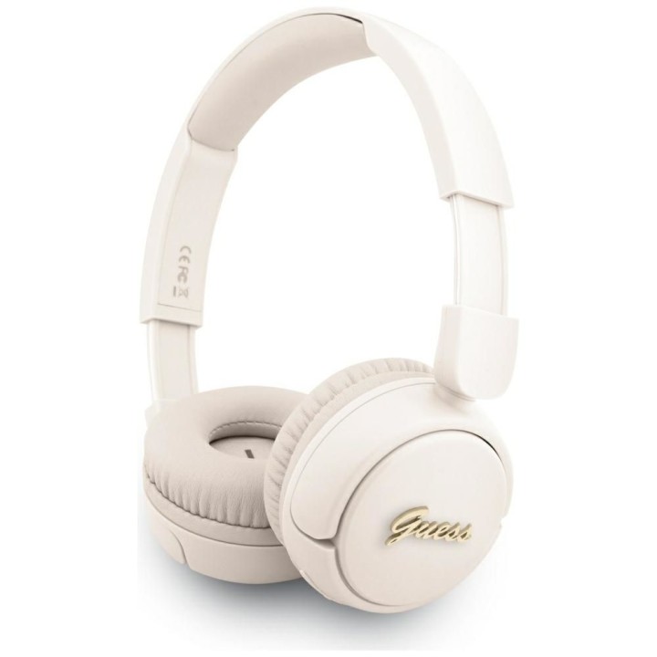 Wireless on-ear headphones Guess Metal Logo Script beige