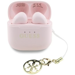 Wireless in-ear headphones Guess TWS Effect Printed Classic Logo & Charm pink
