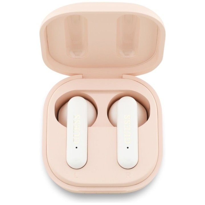 Słuchawki bezprzewodowe douszne Guess TWS 4G Metal Logo różowe