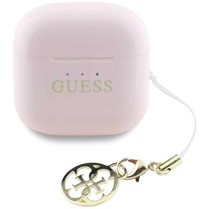 Wireless in-ear headphones Guess TWS Effect Printed Classic Logo & Charm pink