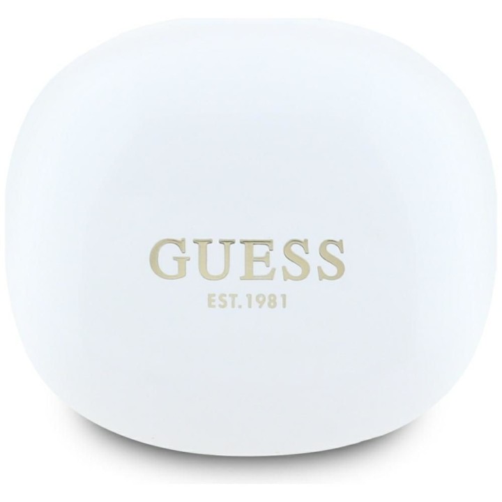 Wireless in-ear headphones Guess TWS Flat Classic Logo Electroplated white
