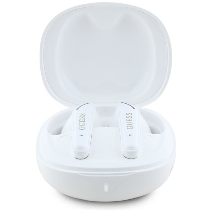 Wireless in-ear headphones Guess TWS Flat Classic Logo Electroplated white