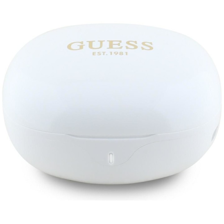 Wireless in-ear headphones Guess TWS Flat Classic Logo Electroplated white