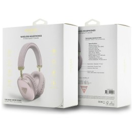 Wireless on-ear headphones Guess Metallic Triangle Logo pink