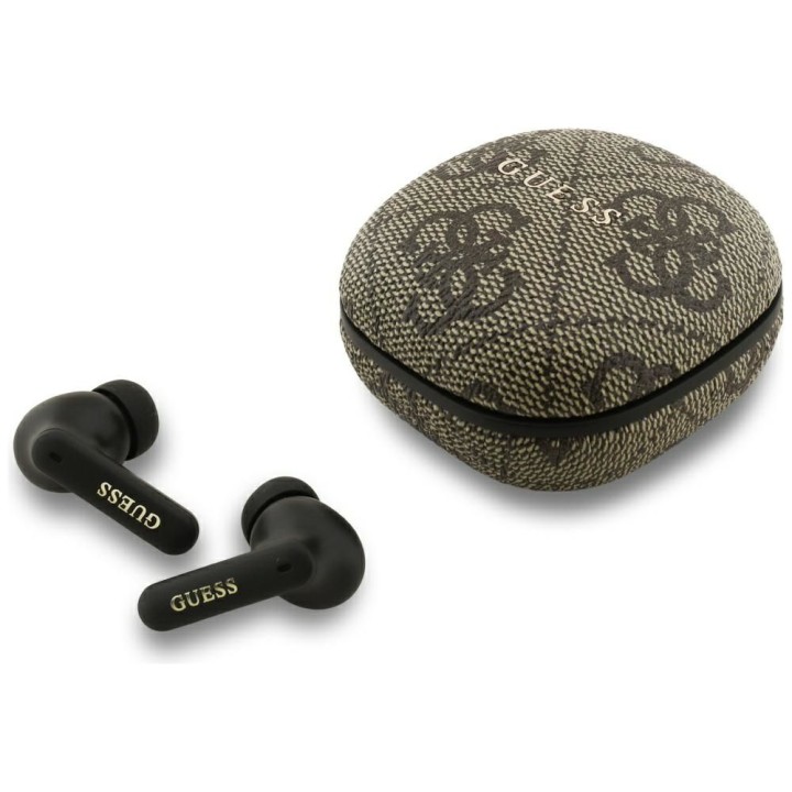 Wireless in-ear headphones Guess TWS ENC 4G Classic Metal Logo brown