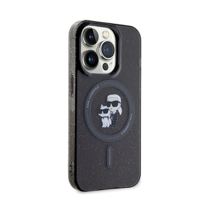 KARL LAGERFELD case for IPHONE 15 Pro KLHMP15LHGKCNOK (Glitter + MAG) black