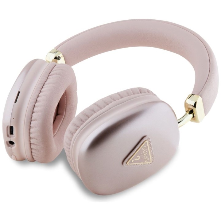 Wireless on-ear headphones Guess Metallic Triangle Logo pink