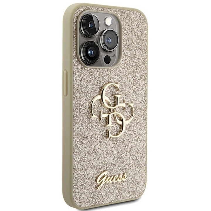 GUESS чохол для IPHONE 15 Pro GUHCP15LHG4SGD (Fixed Glitter Big 4G) золотий