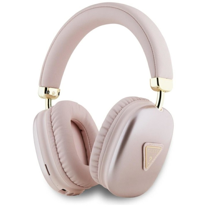 Wireless on-ear headphones Guess Metallic Triangle Logo pink