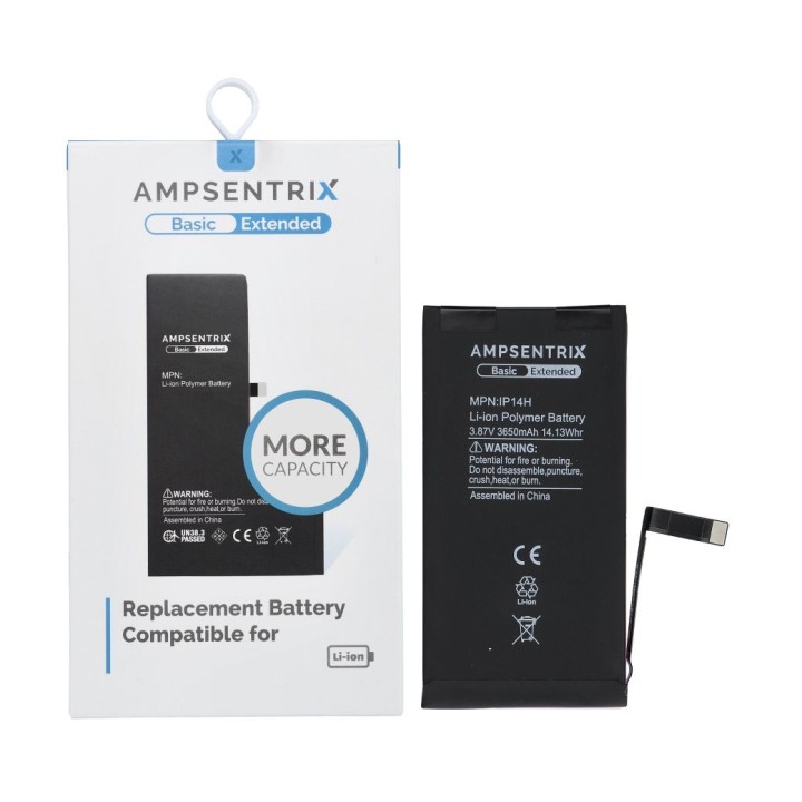 AmpSentrix Basic акумулятор для iPhone 14 (підвищена ємність 3650 mAh )