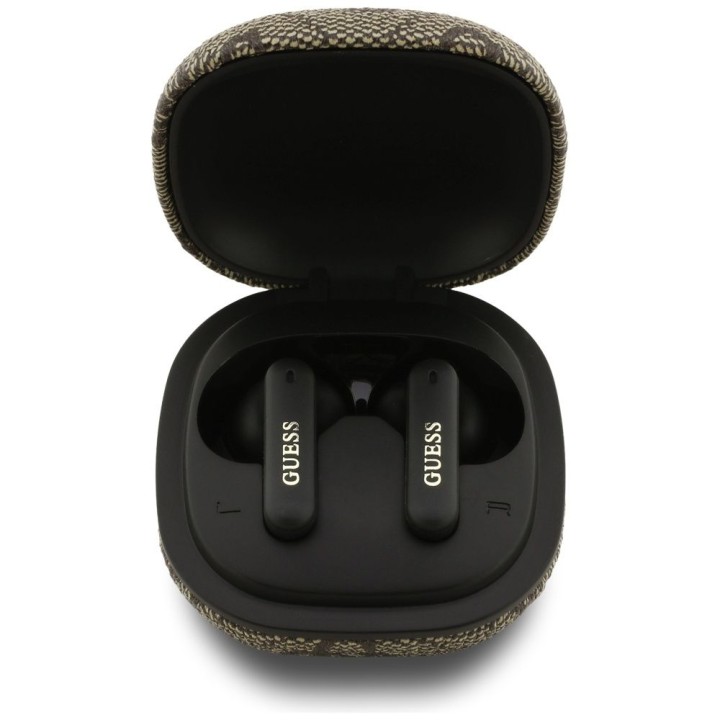 Wireless in-ear headphones Guess TWS ENC 4G Classic Metal Logo brown