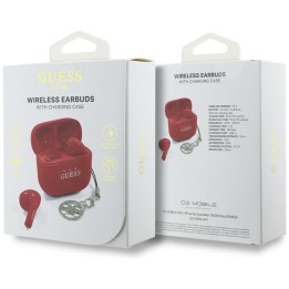 Бездротові навушники-вкладиші Guess TWS Effect Printed Classic Logo & Charm червоні