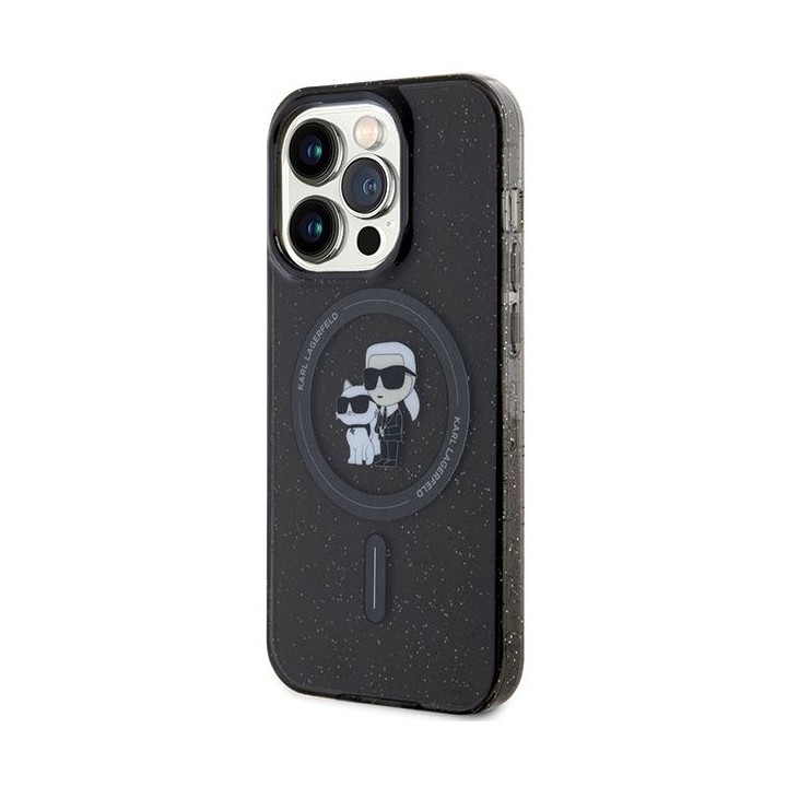 KARL LAGERFELD чохол для IPHONE 15 Pro KLHMP15LHGKCNOK (Glitter + MAG) чорний