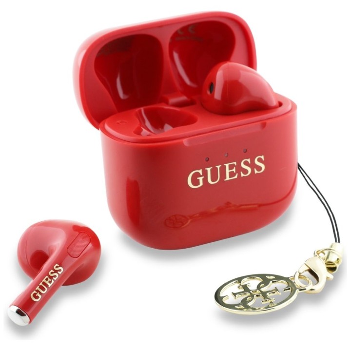 Бездротові навушники-вкладиші Guess TWS Effect Printed Classic Logo & Charm червоні