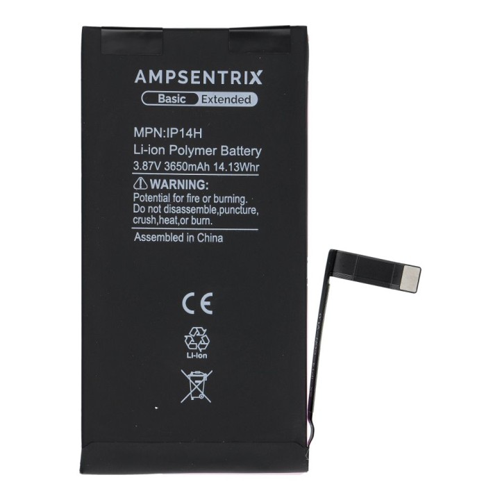 AmpSentrix Basic акумулятор для iPhone 14 (підвищена ємність 3650 mAh )