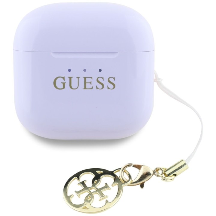 Бездротові навушники-вкладиші Guess TWS Effect Printed Classic Logo & Charm лавандові