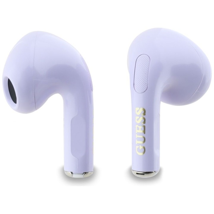 Wireless in-ear headphones Guess TWS Effect Printed Classic Logo & Charm lavender