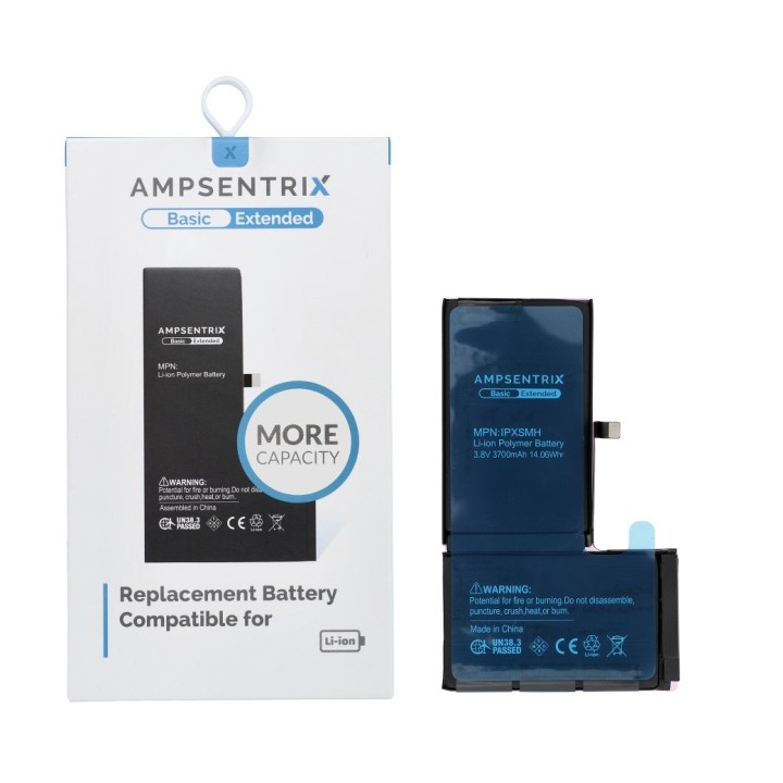 AmpSentrix Basic battery for iPhone XS Max (increased capacity 3700 mAh)
