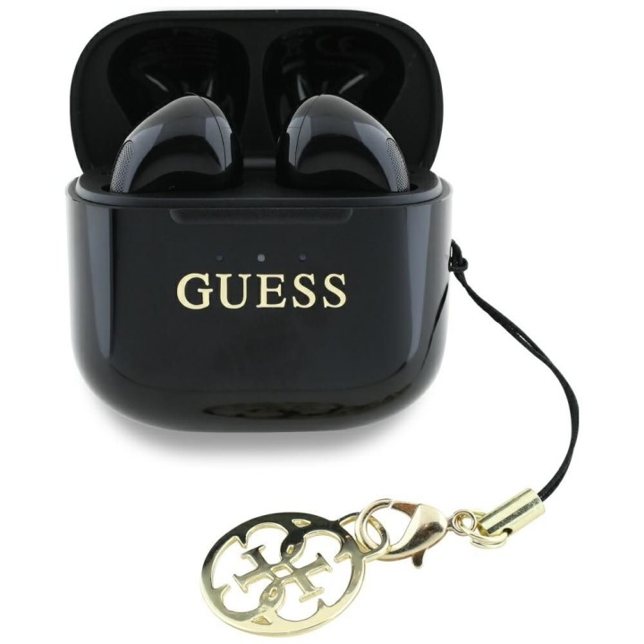 Słuchawki bezprzewodowe douszne Guess TWS Effect Printed Classic Logo & Charm czarne