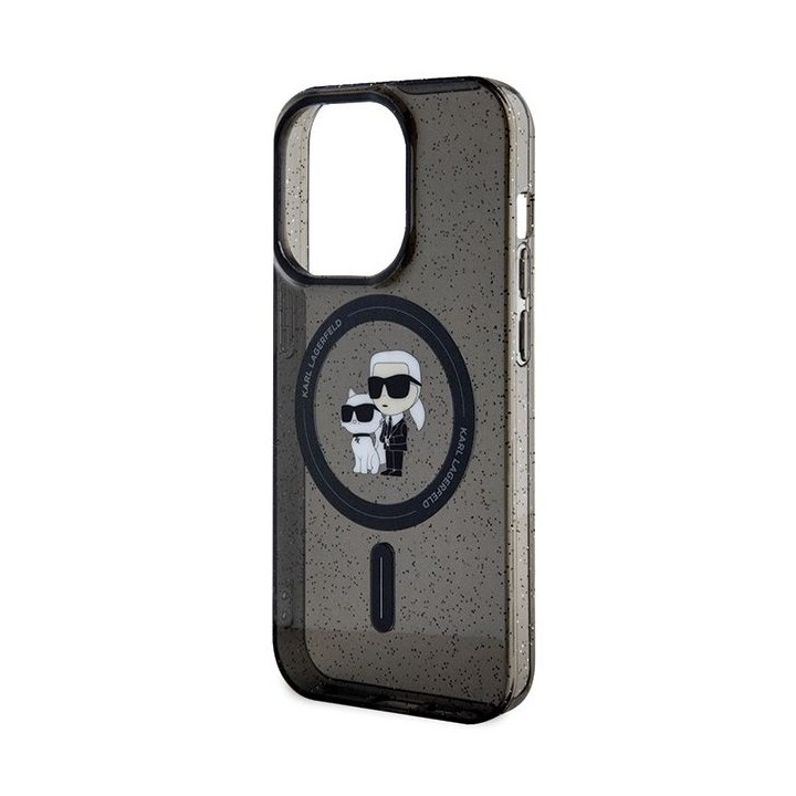 KARL LAGERFELD чохол для IPHONE 15 Pro KLHMP15LHGKCNOK (Glitter + MAG) чорний