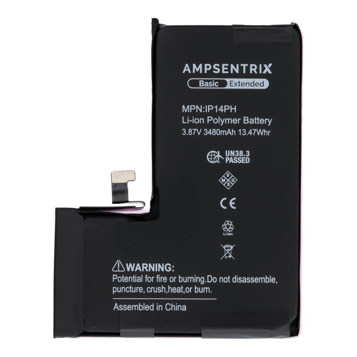 AmpSentrix Basic акумулятор для iPhone 14 Pro (підвищена ємність 3480 mAh)