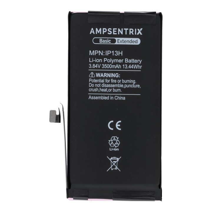 AmpSentrix Basic аккумулятор для iPhone 13 (повышенная емкость 3500 mAh)