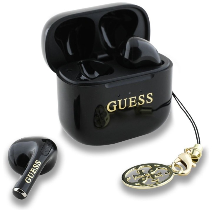 Słuchawki bezprzewodowe douszne Guess TWS Effect Printed Classic Logo & Charm czarne