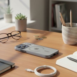 Etui na iPhone 17 Flexline Mag Cover zgodne z MagSafe szare