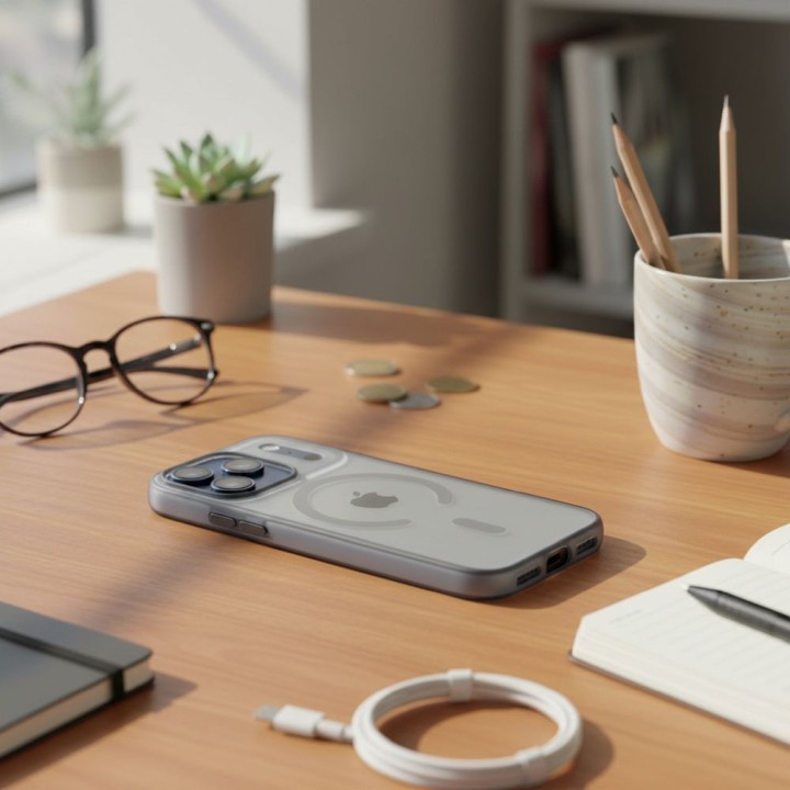 Чохол для iPhone 17 Flexline Mag Cover сумісний з MagSafe сірий