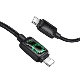 Кабель USB-C – Lightning Hoco PD 30W 1,2 m с LCD U146 черный