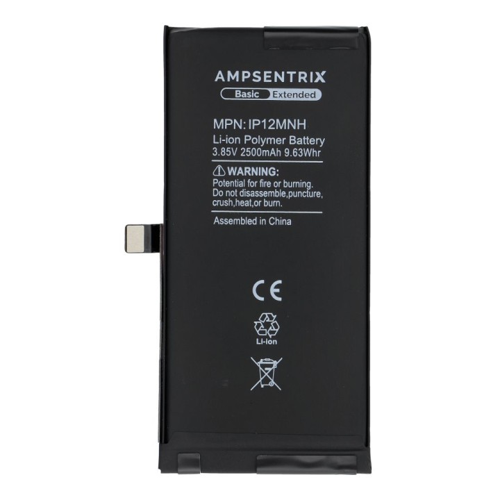 AmpSentrix Basic bateria do iPhone 12 Mini (zwiększona pojemność 2500 mAh)