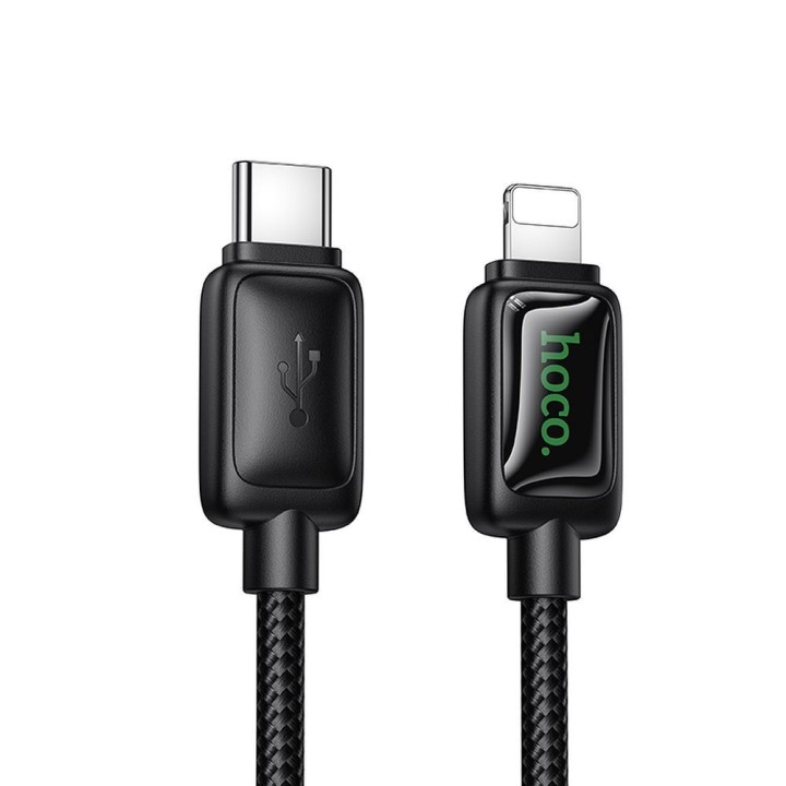Кабель USB-C – Lightning Hoco PD 30W 1,2 m з LCD U146 чорний