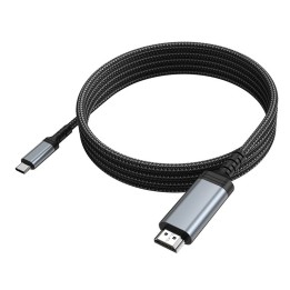 Kabel USB C do HDMI Hoco 4K 30Hz 2 m UA43 stalowy szary