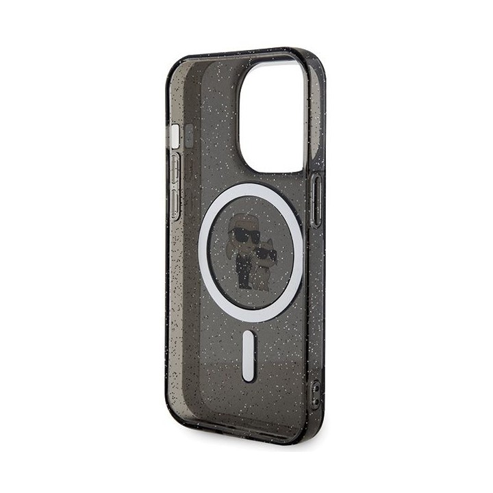 KARL LAGERFELD чохол для IPHONE 15 Pro KLHMP15LHGKCNOK (Glitter + MAG) чорний
