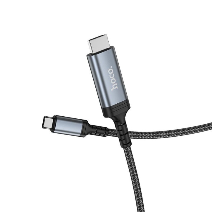 Cable USB C for HDMI Hoco 4K 30Hz 2 m UA43 steel grey