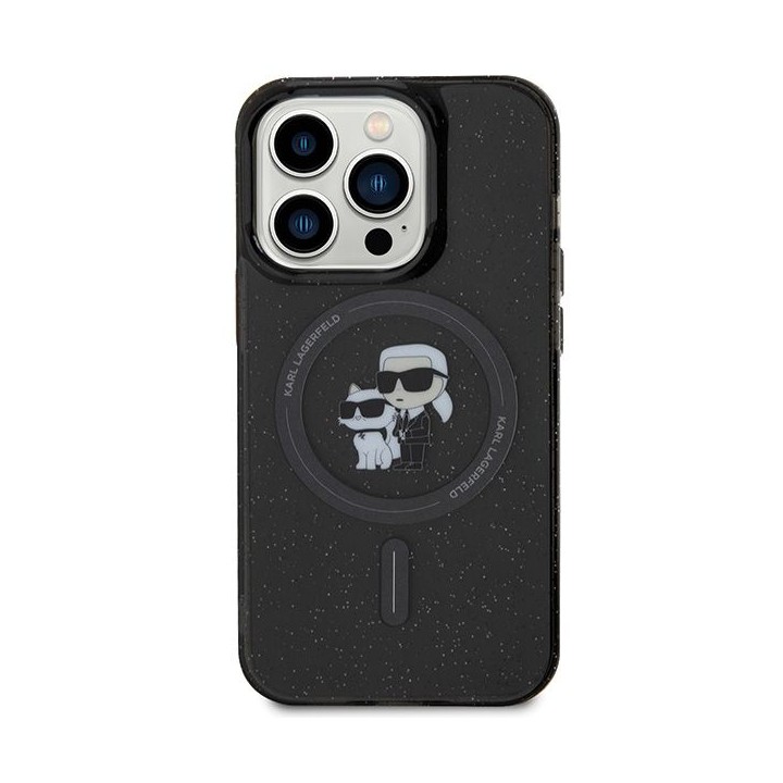 KARL LAGERFELD case for IPHONE 15 Pro KLHMP15LHGKCNOK (Glitter + MAG) black