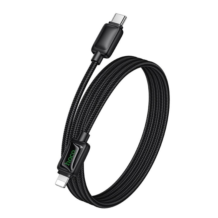 Кабель USB-C – Lightning Hoco PD 30W 1,2 m з LCD U146 чорний