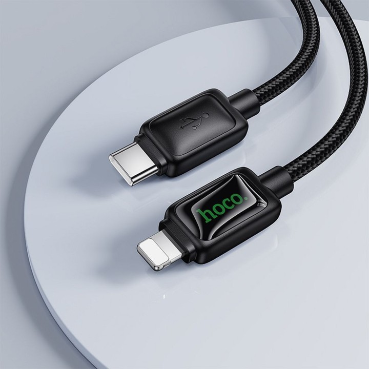 Кабель USB-C – Lightning Hoco PD 30W 1,2 m с LCD U146 черный