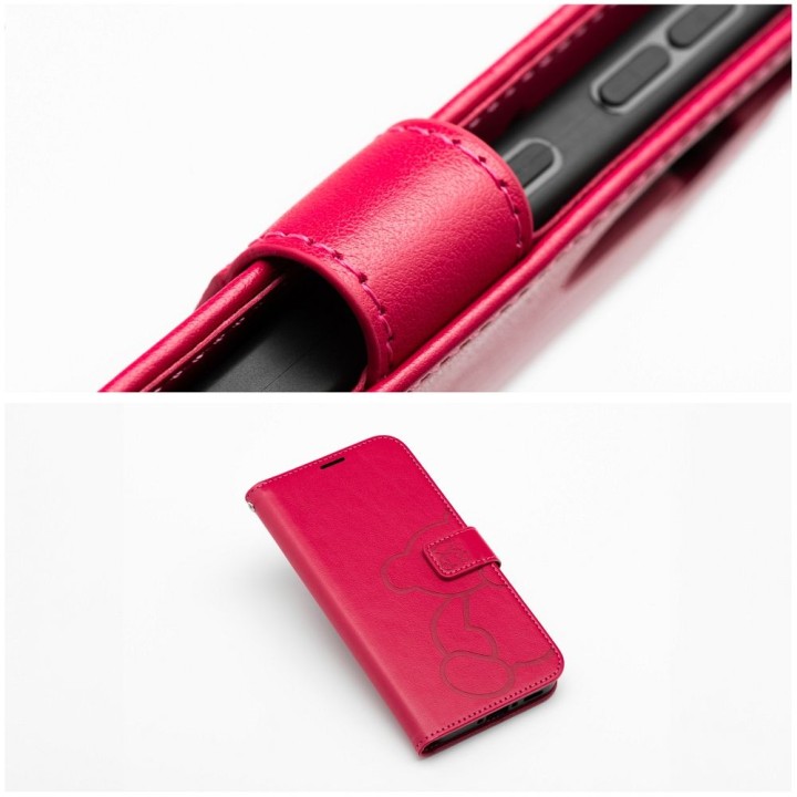 Etui z klapką na Samsung A37 5G Mezzo Book teddy bear magenta