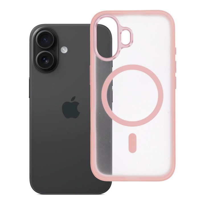 Чехол для iPhone 16 Flexline Mag Cover совместимый с MagSafe розовый