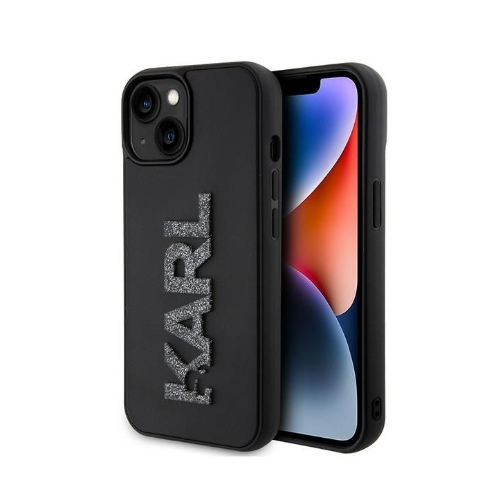 KARL LAGERFELD чохол для IPHONE 15 KLHCP15S3DMBKCK (3D Logo Glitter) чорний