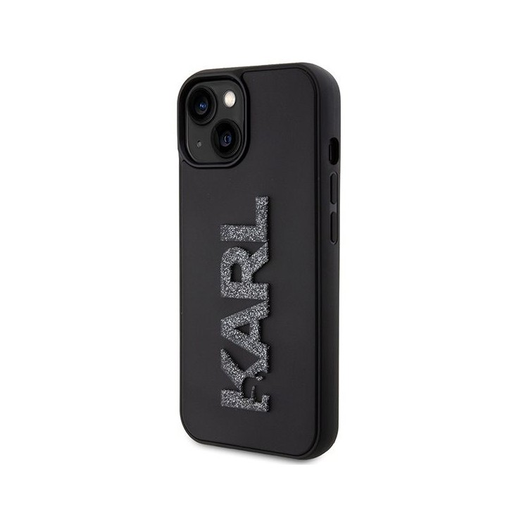 KARL LAGERFELD case for IPHONE 15 KLHCP15S3DMBKCK (3D Logo Glitter) black