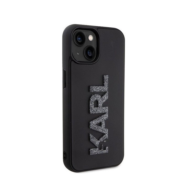 KARL LAGERFELD case for IPHONE 15 KLHCP15S3DMBKCK (3D Logo Glitter) black